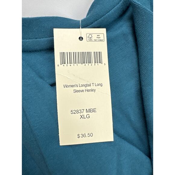 Duluth Trading Longtail T Women’s Henley – XL, Meteor Blue, New - Picture 5 of 7